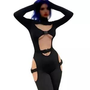 청멜빵바지 멜빵바지 블랙 여성용 아웃 휴양지룩 데님오버롤