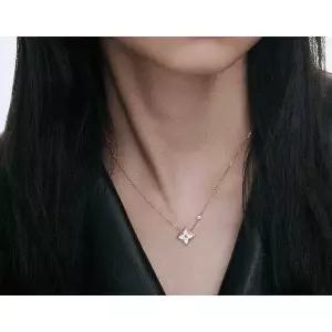 [LOUIS VUITTON]루이비통 핑크 골드 다이아 목걸이 사이즈 41cm 157135775