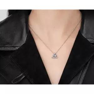 [LOUIS VUITTON]루이비통 화이트 골드 다이아몬드 로고 목걸이 157136101