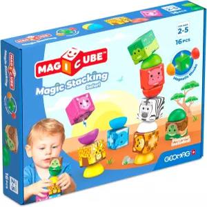 1~5세 용 지오마그 매직큐브 마그네틱 블록 스위스산 STEM 빌딩 장난감 세트 멀티 (MAGICUBE_16PCS_사파리)
