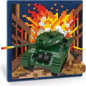 밀리터리 탱크 3D 월 아트 마이크로 미니 빌딩 블록 세트 WW2 T-34 컬렉션 디스플레이 모델 및 벽 장식 와