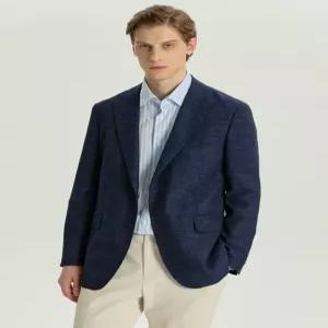 닥스 남성 26SS [TAKAOKA] 라이트네이비 썸머 쉐도우 체크 자켓 DMJA6B041N1