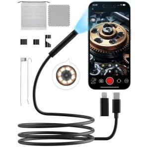 조명이 있는 내시경 카메라 1920P HD 5.9피트 반강체 8개의 조절 가능한 LED 7.9MM IP67 방수 기능