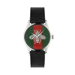 구찌 YA1264149 G타임리스 남녀공용 가죽 쿼츠 38mm