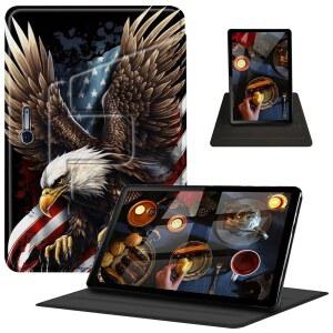 12.3인치 MICROSOFT SURFACE PRO 7 /PRO 6 5 4 360도 회전 스위블 스탠드 PU 가죽 커버 PLUS용 자동 웨이크 슬립 USA 플래그 이글용 케이스