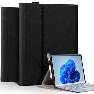 XFYKJIN FOR MICROSOFT SURFACE PRO 9/10/11 케이스 2022/2024 가죽 커버 보호 쉘 타입 키보드 및 연필 홀더와 호환 블랙