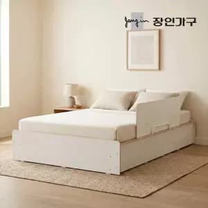 장인가구 엘리베어 리프트업 무헤드 수납 침대 프레임 SS (높이 260)+안전가드
