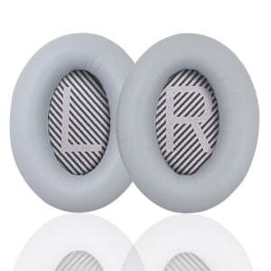 보스 콰이어트 컴포트 35 소프트 프로틴 가죽 교체 이어패드 BOSE QC 45 / 25 15 QC2 AE2I AE2W 사운드 링크 트루 (QC35-GRAY&GRAY)용