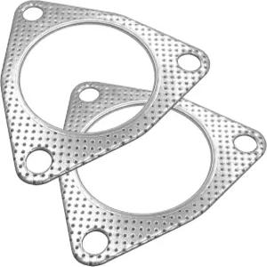 QBOONPT 2PCS 배기 개스킷 볼트 메탈 3구 플랜지 다기능 매니폴드/헤더/머플러/촉매 변환기 대부분의