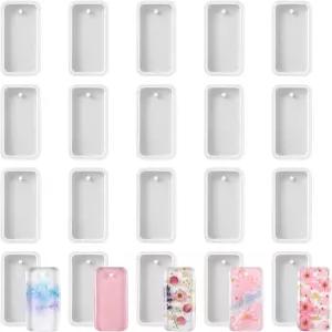 수지 열쇠고리 몰드 20개의 PCS 직사각형 주얼리 주조 실리콘 매력 에폭시 태그 DIY 보석 카보숑 귀걸이