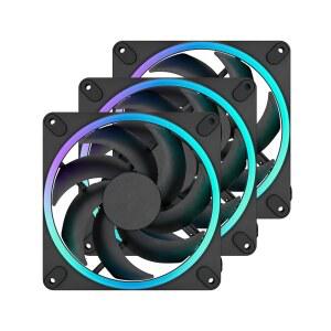 Fractal Design Momentum 14 RGB - 2-20 Gen 블랙 블레이드 폴리머 베어링 성능 PC 액정 140mm 케이스 다이내믹 3팩 ARGB 냉각 유체 흐름 무소음 LED FDB 팬 공기 LCP
