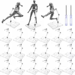 LDXDRU 20Pcs 액션 피규어 스탠드 드라이버 2개가 있는 클리어 어셈블리 디스플레이 홀더 베이스 플라이트