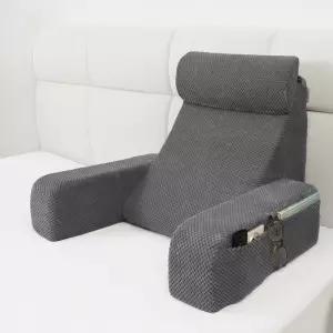 베키아 독서 베개 등받이 팔과 XL 포켓이 내장된 지지 침대/바닥에서 게임 휴식 작업 또는 TV 시청을 위한