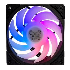 Scythe Wonder Tornado 120 PWN 고성능 커넥터 25mm, (2500RPM 팬, 유체 4핀 블랙/ARGB, 1) 베어링, 컴퓨터 x 케이스 다이내믹 120mm