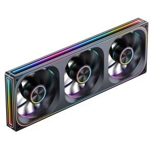 ZA-360BR(리버스) PC 케이스 팬, 올(3)-in-One,싱글 프레임 무소음 28mm 있는 유닛 ARGB 비즈, 인피니티 다중 설치 두께의 팁 120mm 블레이드 PWM, 리버스 참조 미러가 4면 LED