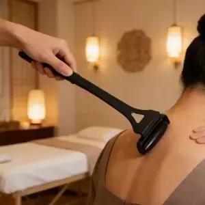 다목적 마사지 롤러 블랙 접이식 긴 손잡이 등 목 얼굴 다리 냉찜질 도구 휴대용 수동 바디 마사지기 스파