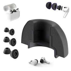 AIRPODS PRO 1 & 2 U2014용 AIRFOAM 울트라 V5.0 메모리 폼 평생 교체 이어 팁 블랙 컬러 미끄럼 방지 하루 종일 편안함 향상 떨어지지 않음 노이즈 캔슬링 더 나은 사운드(3쌍-S /M /L)