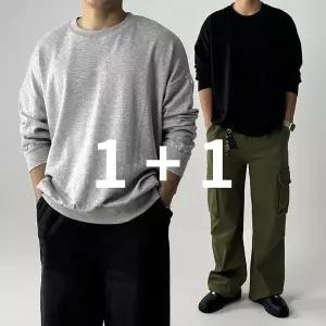 1+1 특양면 남자 오버핏 어깨넓어보이는 맨투맨