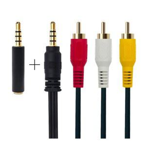 QiCheng&LY 3.5mm ~ RCA AV 캠코더 비디오 케이블, 남성에서 3RCA 남성 스테레오 오디오 AUX 스마트폰용 MP3, 태블릿, 스피커, 홈 시어터 - 스트레이트 1m