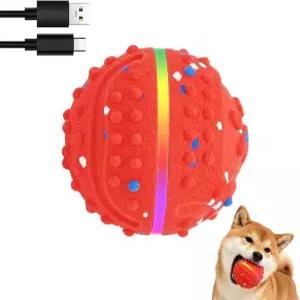 스마트 도그 볼 장난감 방수 바운싱 츄어 3가지 모드와 조명을 갖춘 놀이기구 중대형견을 위한 실내 야외