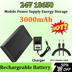 신형 24V 18650 3000mAh 리튬 배터리 모바일 전원 공급 장치 에너지 저장 휴대용 팩 충전식