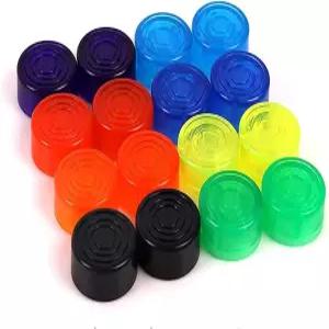 기타 페달 보드 이펙트 풋 스위치 토퍼를 위한 16PCS 멀티 컬러 이펙터 페그 캡 보호