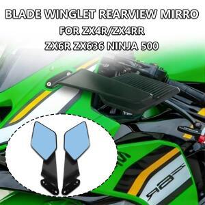 바이크 오토바이 블레이드형 백미러 사이드 윈드 윙 조정  회전식 가와사키 ZX4R ZX636 NINJA 500