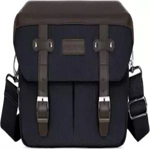 MOSISO 카메라 케이스 크로스바디 숄더 메신저백 DSLR/SLR/미러리스 사진 빈티지 가죽 플랩 가젯백 레인