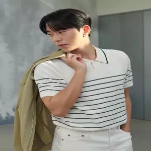 [피에이티/ PAT] 26 S/S 신상 남성 기능성 스트라이프 카라 스웨터 1M-33632