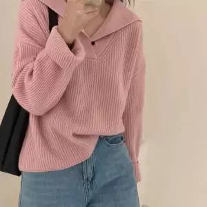 [하프클럽/]코튼캔디 세일러 카라 포인트 골지 니트