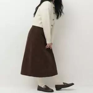 [하프클럽/]3컬러 클래식무드 융털 기모 코듀로이 A핏 롱스커트