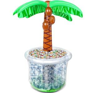JOYIN 60인치 풍선 야자수 쿨러 해변 테마 장식 파티 장식 루아우 하와이안 생일 파티 용품 정글 열대 테마 여름 야외 쿨러