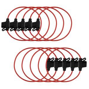 30CM 와이어가 장착된 자동차 보트 트럭용 DITGEN 10PCS 인라인 16 AWG 블레이드 ATM 미니 퓨즈 홀더(10팩)
