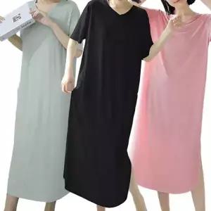 [에이치플러스몰]아이스 반팔 원피스 여름 휴양 원피스