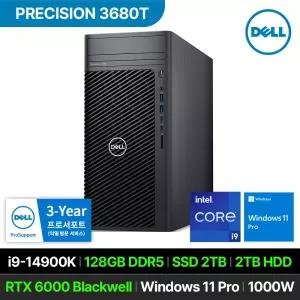 DELL 프리시전 3680T 워크스테이션 i9-14900K RTX Pro 6000 Blackwell 128GB 2TB 2TB Win 11P 고성능 워크스테이션