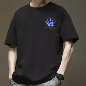 [모로엠] 남성 오버핏 프린팅 블랙 반팔티 ON-TSH-QWFO4WBR
