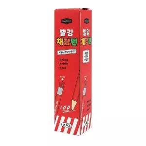 핑크풋 빨강 채점펜 16개입박스 문구