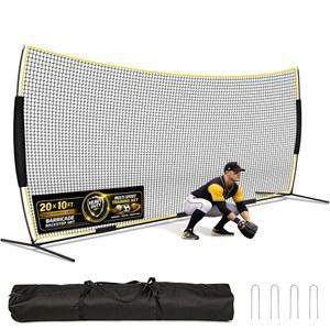 EASTREXON BARRICADE 백스톱 네트 7X2 7M 12X9피트 9X3M 16X10피트 1X3M 20X10피트 스톱 네팅 휴대용 가방 지면 말뚝 빠른 설치 휴대용 라크로스 야구 농구 축구에