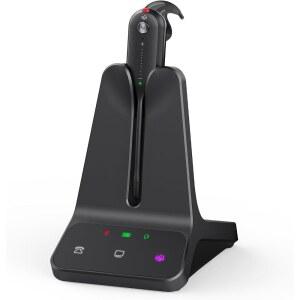 Yealink WH63 E2 무선 DECT 헤드셋, 싱글 이어(모노) | 팀 인증, 컨버터블, 데스크 폰 및 컴퓨터에 연결, 노이즈 캔슬링 마이크, 3가지 착용 스타일