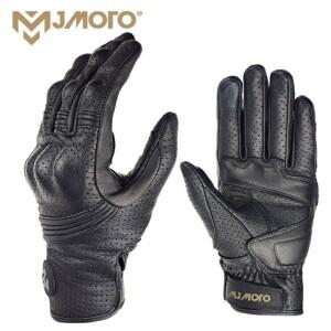 남자 레트로  가죽 오토바이 장갑 여름 통기성 모토 크로스 장비 액세서리 Guantes