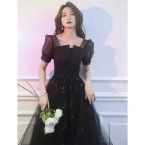 아우한 공연 신부 촬영 빅사이즈 웨딩 연 블랙 파티 이브닝 드레스 스튜디오