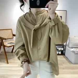 여성자켓 가을 후드 하이넥 스트링 셔츠 코트 루즈핏 긴팔 얇은 가디건 심쿵직구
