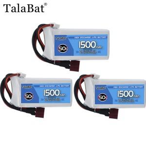 3Pcs TalaBat Lipo 배터리 1500mAh 11.1V 50C RC FPV 비행기 쿼드콥터 헬리콥터 드론 부품용 XT60 플매트