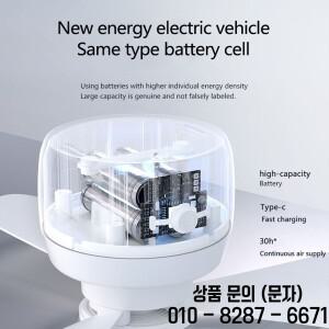 팬이 있는 LED 조명 휴대용 무소음 천장 충전식/플러그인 램프 원격 제어 3600mAh 침실 캠핑용