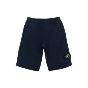 [스톤 아일랜드]키즈 여성 와펜 패치 코튼 하프 팬츠 네이비 L1S16 6200006 S0040 V0020