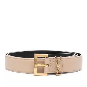 모노그램 YSL 참 가죽 벨트 634437/BOO0W 2721 DARK BEIGE