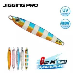 JIGGINGPRO 마이크로 메탈 지그 20g 30g 40g 60g 80g 롱 캐스팅 스푼 바닷물 라이트 패스트 지깅 루어