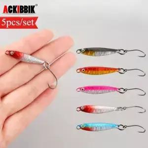 Ackibbik 5 개/대 3.2cm/3g 미니 VIB 미끼 금속 캐스트 지그 스푼 Pesca Fish Micro Sequin 낚시