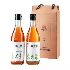 [해든마루] 저온압착 참기름350ml+들기름350ml 선물세트