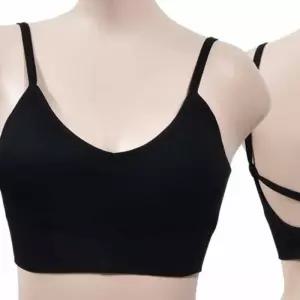 [라일리여성언더웨어] Rly 여 골지 끈브라탑 운동브라 여성스포츠브라